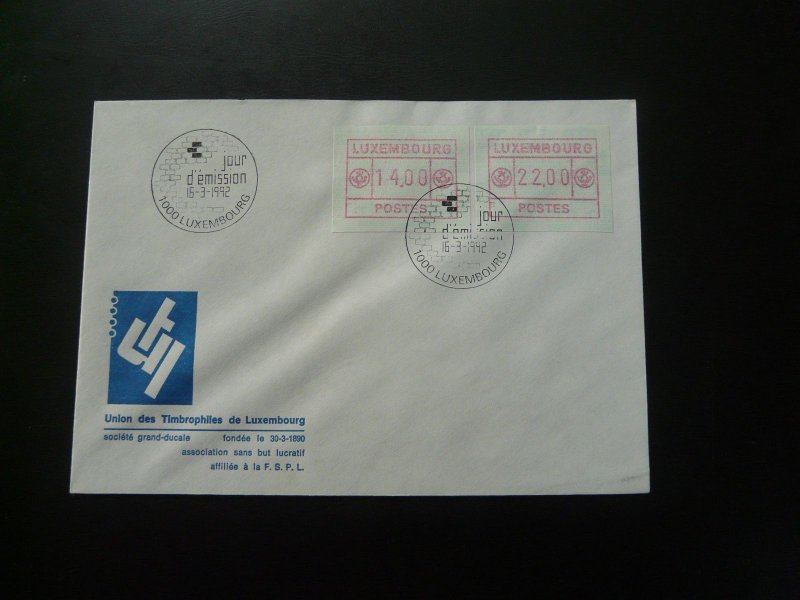 ATM Frama stamps FDC Luxembourg 1992