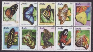 Aruba-Sc#372- id5-unused NH set-Insects-Butterflies-2010-