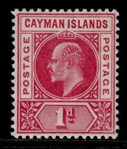 CAYMAN ISLANDS EDVII SG4, 1d carmine, VLH MINT. Cat £10.