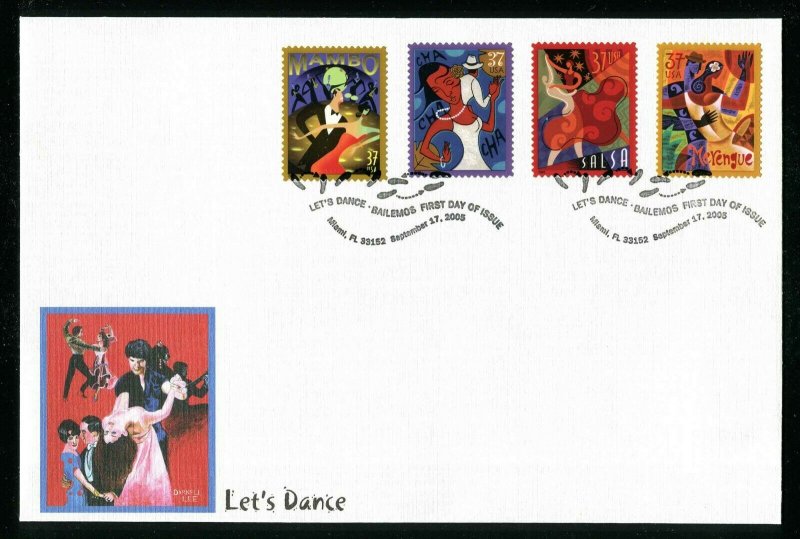 # 3939 - 3942 Let's Dance First Day Cover Miami, FL September 17, 2005