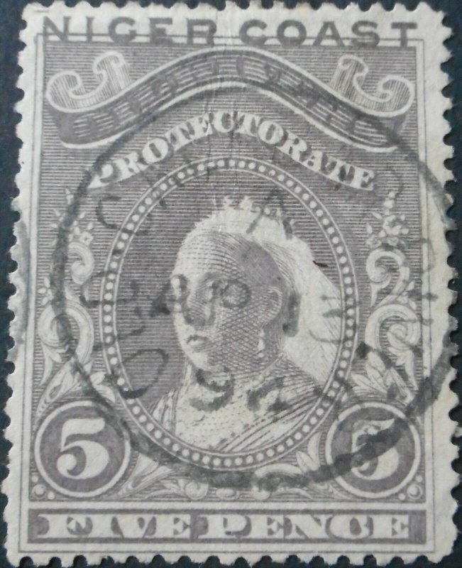 Niger Coast 1894 QV 5d with OLD CALABAR postmark