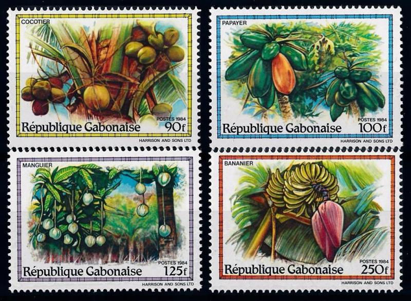 [66529] Gabon 1984 Flora Fruit Coconut Bananas Papaya  MNH