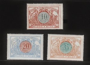 BELGIUM 1904 Old Railway Parcel stamps (3v) Fresh MNH