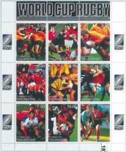 M1870 - TAJIKISTAN, 2000 MINIATURE SHEET: World Cup Rugby