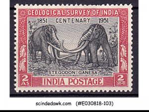 INDIA - 1951 Centenary of Geological Survey / ELEPHANTS SG#334 - 1V - MH