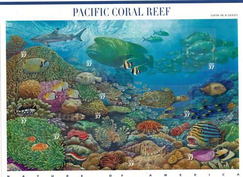  # 3831 MNH 37c Pacific Coral Reef 10 designs (5375)