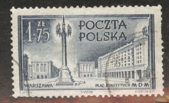 Poland Scott 596 used 1953 stamp