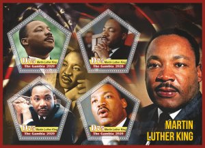 Stamps. Martin Luther King 2020 year 1+1 sheets perforated Gambia