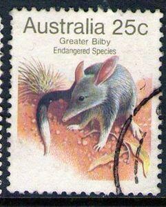 AUSTRALIA    2,371	1981 ANIMALS 25c BILBY NEAT USED 