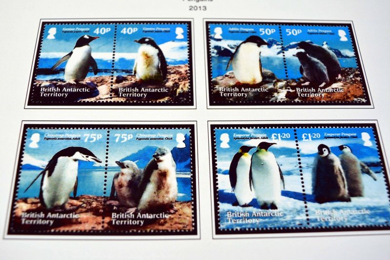 COLOR PRINTED BRITISH ANTARCTICA 2011-2024 STAMP ALBUM PAGES (47 illustr. pages)