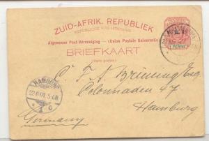  Sout Africa Transvaal Postal card #10 used to Germany (whole postal stationary 