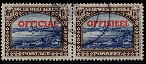 SOUTH WEST AFRICA GVI SG O27, 6d blue & brown, FINE USED. Cat £55.