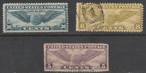 C12,C17,C24 United States Air Mail Used