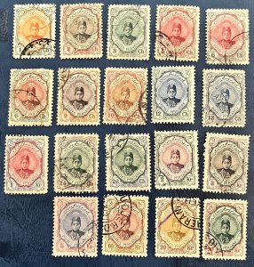 Iran 481-482, 483B-495, 497-500 / 1911-1921 Ahmad Shah Qajar Stamps, Mostly Used