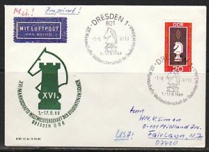 German, Dem. Rep. 01-17/AUG/69. Chess Cancel on Cover. ^