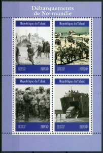 Chad 2019 MNH WWII WW2 Normandy Landings D-Day 4v M/S Military Ships Stamps