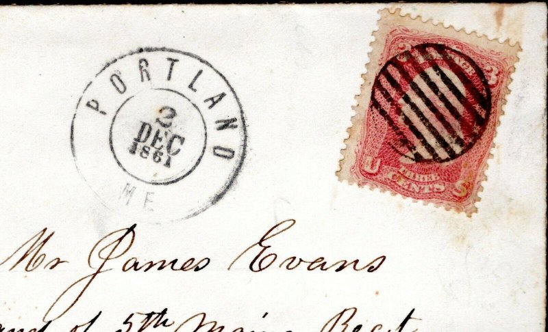 USA Civil War UNION PATRIOTIC Pictorial FLAG/GLOBE Cover Portland 1861 S68a