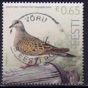 Estonia, 2017, European Turtle Dove, #835, used, ++