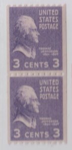U.S. Scott #851 Thomas Jefferson - Presidential Stamps - Mint NH Pair