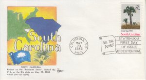 1988 USA South Carolina  Statehood  (Scott 2343) Gill Craft FDC