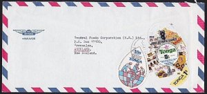 TONGA 1981 cover to NZ - self adhesives franking...........................B6701