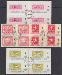 Haiti Sc 616-616O used 1969 Mexico City Olympics complete, blocks of 4, VF