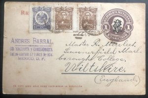 1916 Mexico City Mexico Stationery Postcard  cover To Wiltshire England