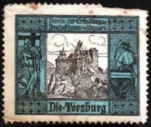 Vintage Germany Propaganda Poster Stamp Supporting The Preservation Germanness