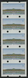 Germany Bund ATM-stamp issued 1993, strip of 5, denom.? Pf, mint nh, mis-printed