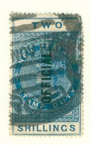 RMK19-0011 NEW ZEALAND REVENUE- STAMP DUTY  2 SHILLINGS USED CV $20.00 BIN $9.00