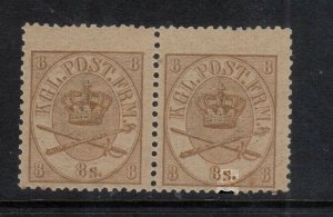 Denmark #14 Never Hinged Mint Pair