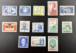 1959-61 Canada Postage Stamps (Scott #383-395) Unused