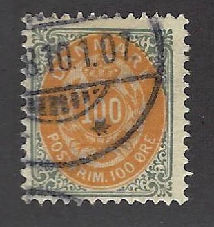 Denmark  SC#52 Used Fine SCV$35.00...A fascinating spot!