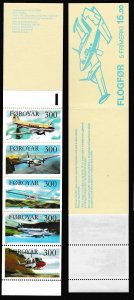 Faroe Is. Aircrafts Booklet of 5v 1985 MNH SC#134-138 SG#122-126 MI#MH 3