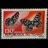 CHAD 1967 - Scott# 142 Butterflies 130f No Gum