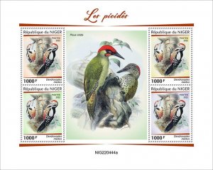 NIGER - 2022 - Woodpeckers - Perf 4v Sheet - Mint Never Hinged