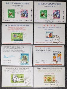 EDW1949SELL : KOREA Unusual collection of Used Souvenir sheets with many Better.