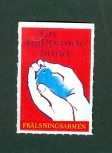Sweden. Poster Stamp. Mnh Red. Salvation Army. Bird in Hand.  A Helping Hand 