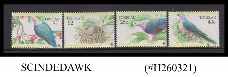 TOKELAU - 1995 WWF PACIFIC IMPERIAL PEGION / BIRDS 4V MNH