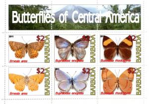 BARBUDA SHEET CINDERELLA BUTTERFLIES INSECTS