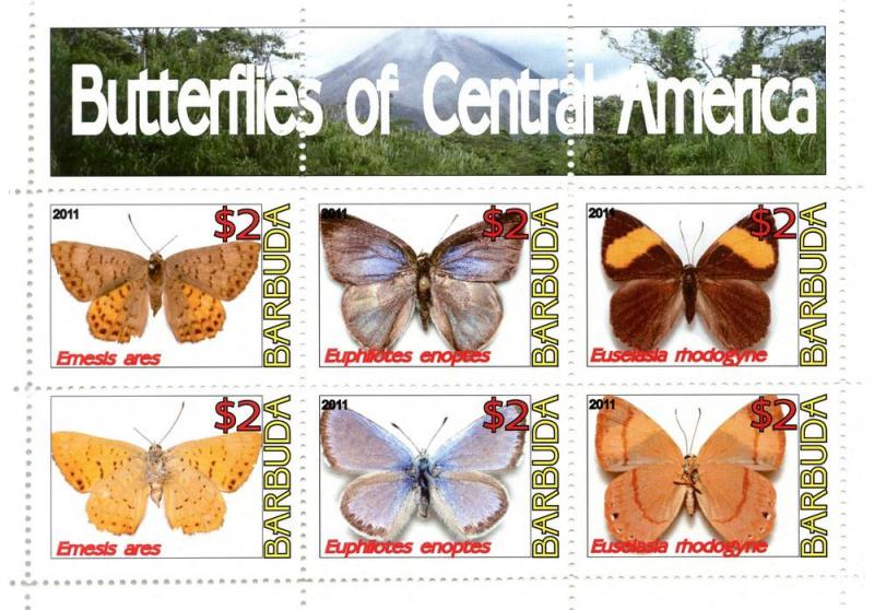 BARBUDA SHEET CINDERELLA BUTTERFLIES INSECTS