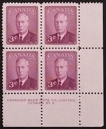 Canada 286 Plate Block LR No. 8 VF MNH