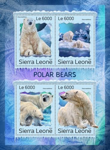 SIERRA LEONE - 2016 - Polar Bears - Perf 4v Sheet - MNH