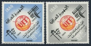 Iraq 377-378,378a, 378a imperf, MNH. ITU-100, 1965. Telecommunication Equipment.