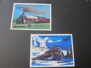 Bhutan 1987 Sc 605-6 Train MNH