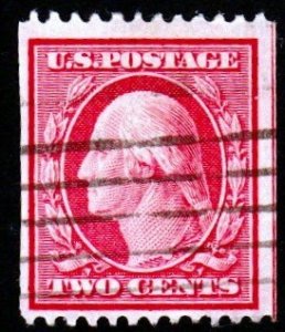 SC# 349 - (2c) - Washington, carmine, WMK 191, perf 12 horiz - Used Single