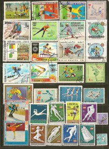 World Wide Collection of 30 Different 1960's-70's Sports Stamps Use...