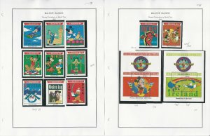 Maldive Stamp Collection on 20 Steiner Pages, 1986-92 Mint Sets Disney, JFZ