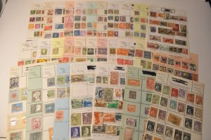 Lot of 30 old Stamps on Approval sheets Norway Poland India Thailand Saar etc