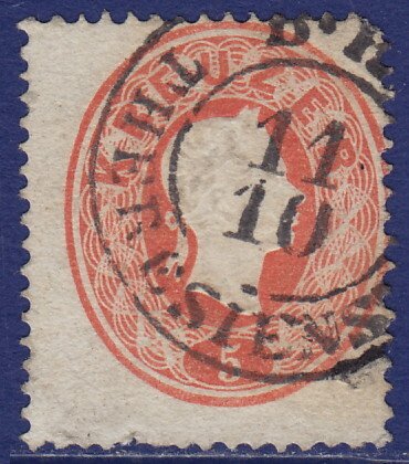 Austria - 1860 - Scott #14 - used - B. H. THERESIENSTADT pmk Czech Republic